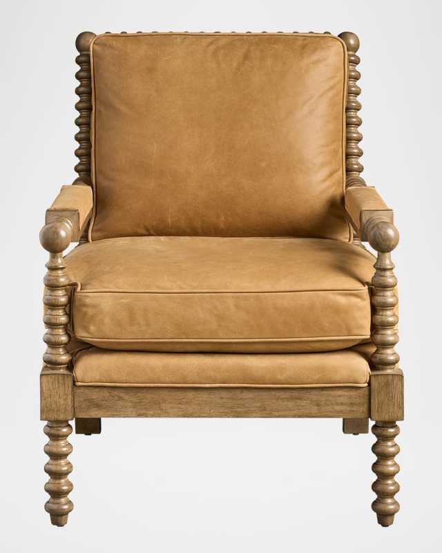 Soho Leather Spindle Chair